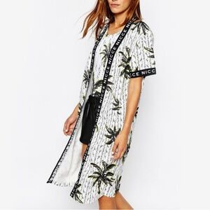 NICCE LONDON Tropical Palm Kimono in Black and White